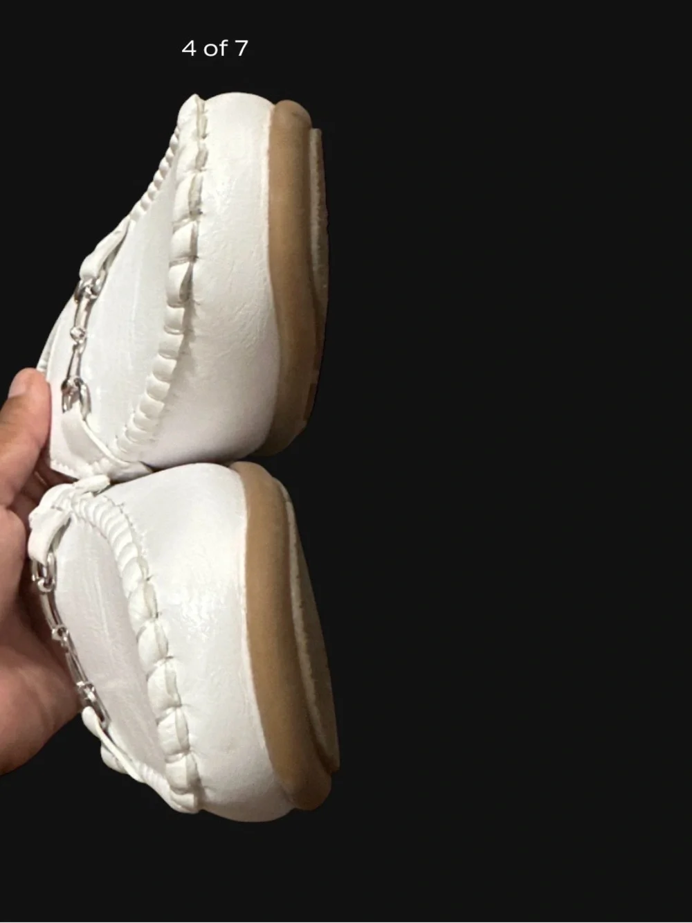 Josmo White Kids Leather Bit Moccasin Loafers